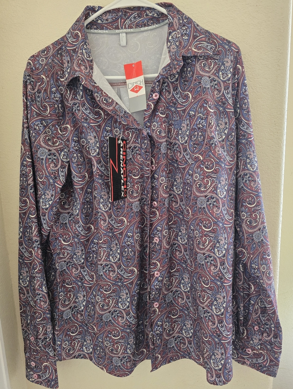 NWT Cinch ArenaFlex Paisley Western Shirt Women L